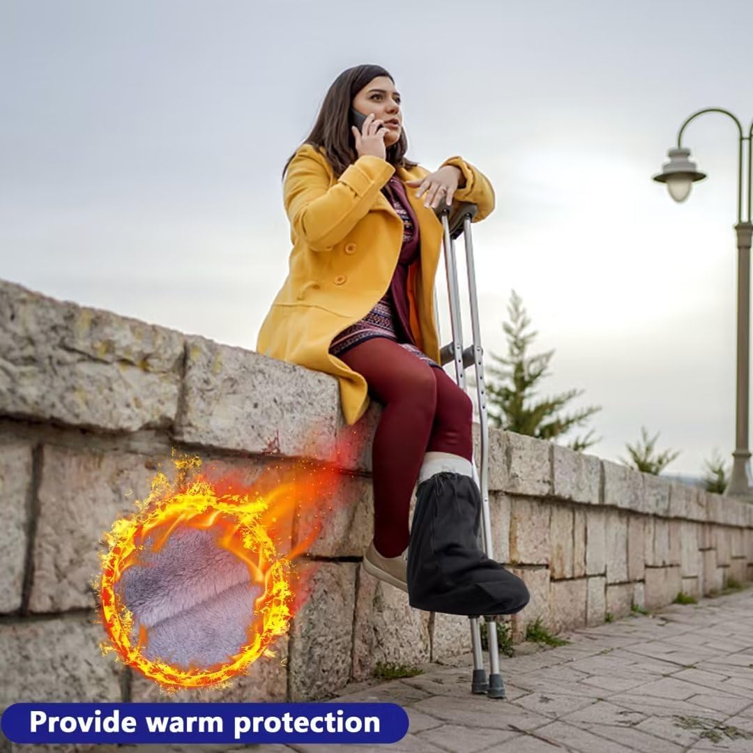 21 x 12.5 Inch Leg Cast Cover- Adjustable Drawstring Foot Cast Sock Cover- Warm Plaster Stocking Protective for Women Men Foot Leg Ankle Protection (1pcs) - Image 6