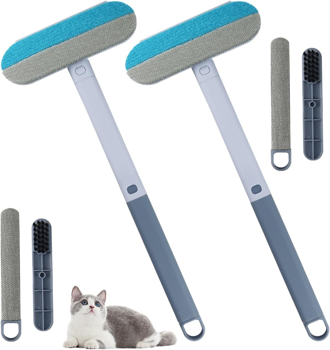 2 Pack 4 in 1 Pet Hair Remover for Couch & Furniture, Cat and Dog Hair Remover Pet Fur Cleaner Brush Hair Removal Tool for Clothing, Bedding, Sofa, Pet Bed - Image 1