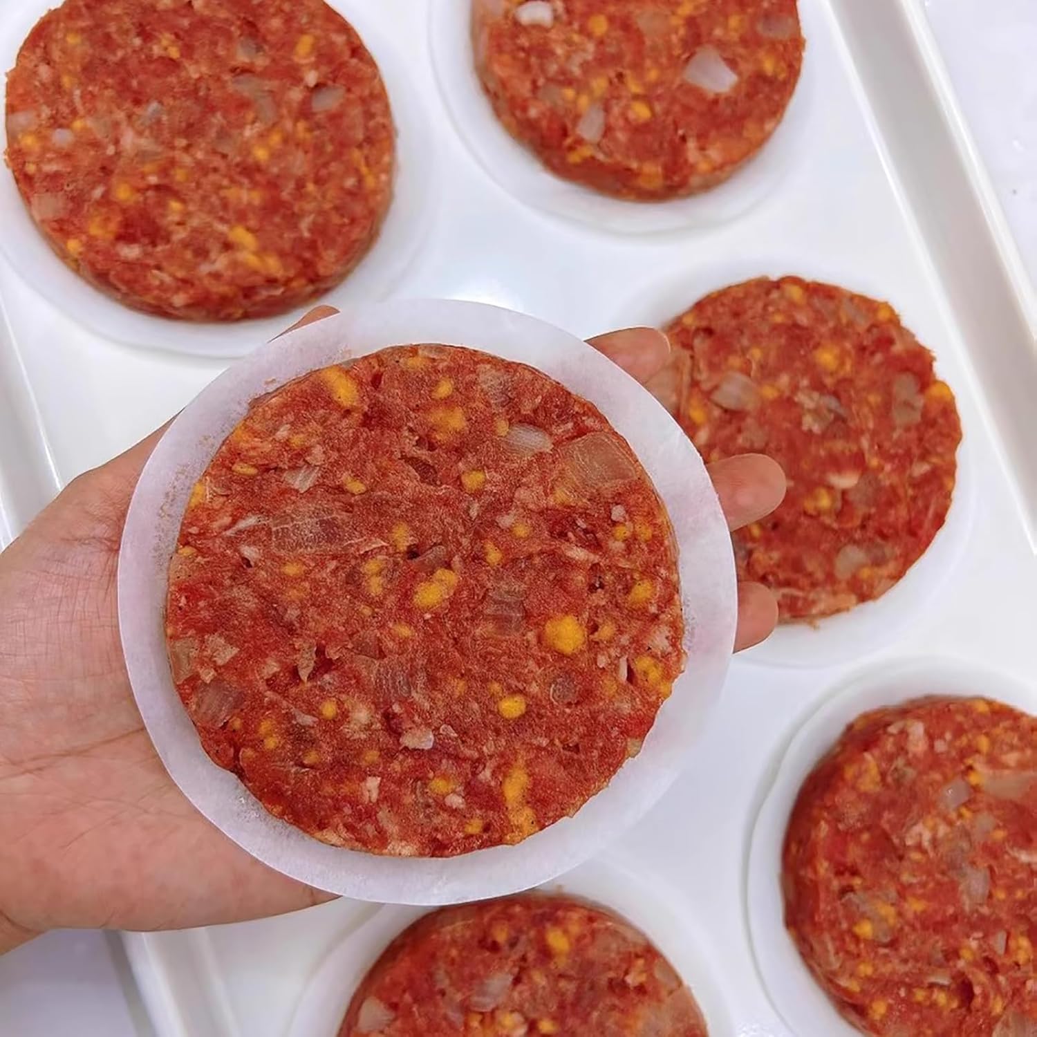 1500pcs Hamburger Patty Paper, 4.5IN Non-Stick Wax Papers, Round Parchment Paper, Food-Grade Burger Sheets for Patty Separating, Freezing, BBQ, Ground Beef and Turkey - Image 4