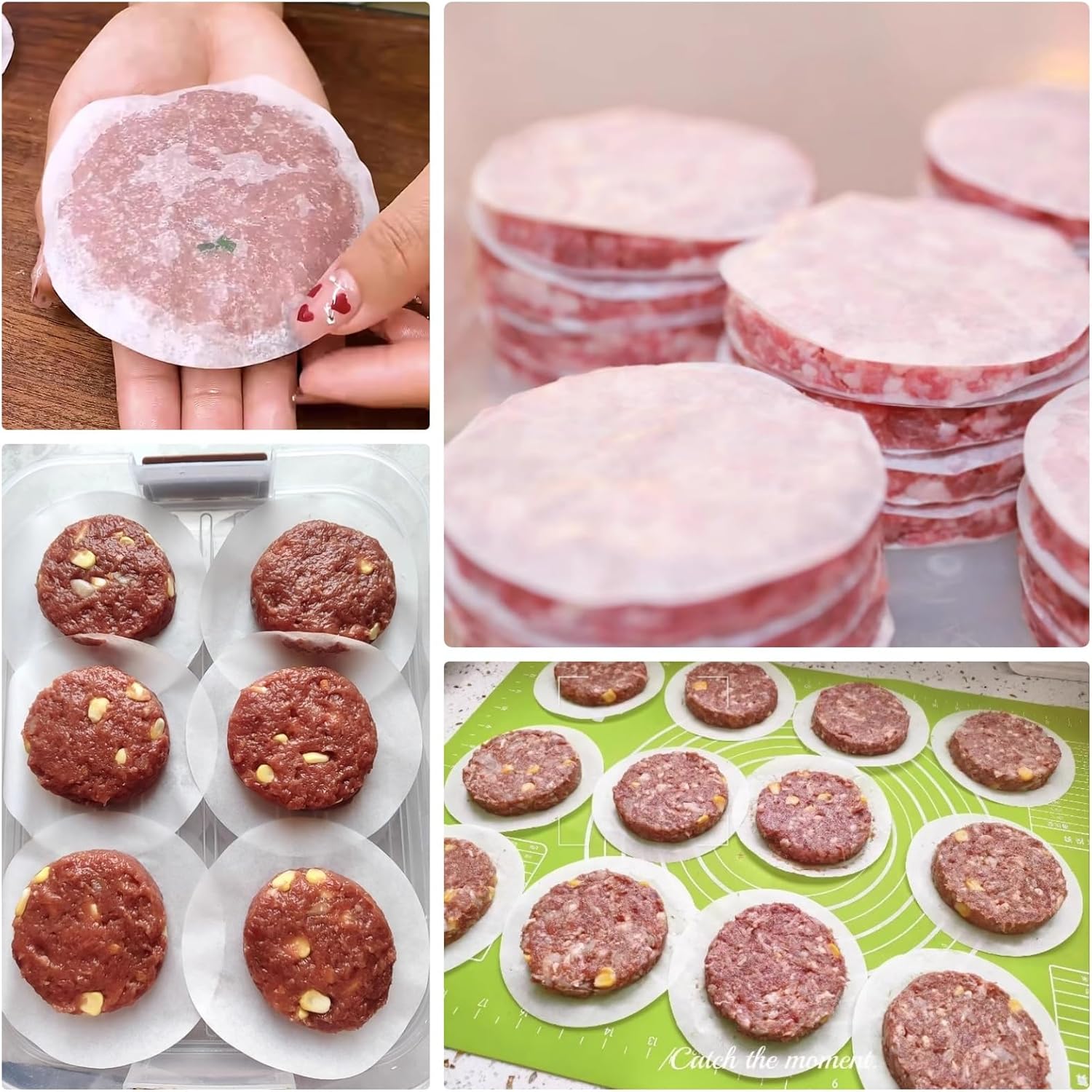 1500pcs Hamburger Patty Paper, 4.5IN Non-Stick Wax Papers, Round Parchment Paper, Food-Grade Burger Sheets for Patty Separating, Freezing, BBQ, Ground Beef and Turkey - Image 7