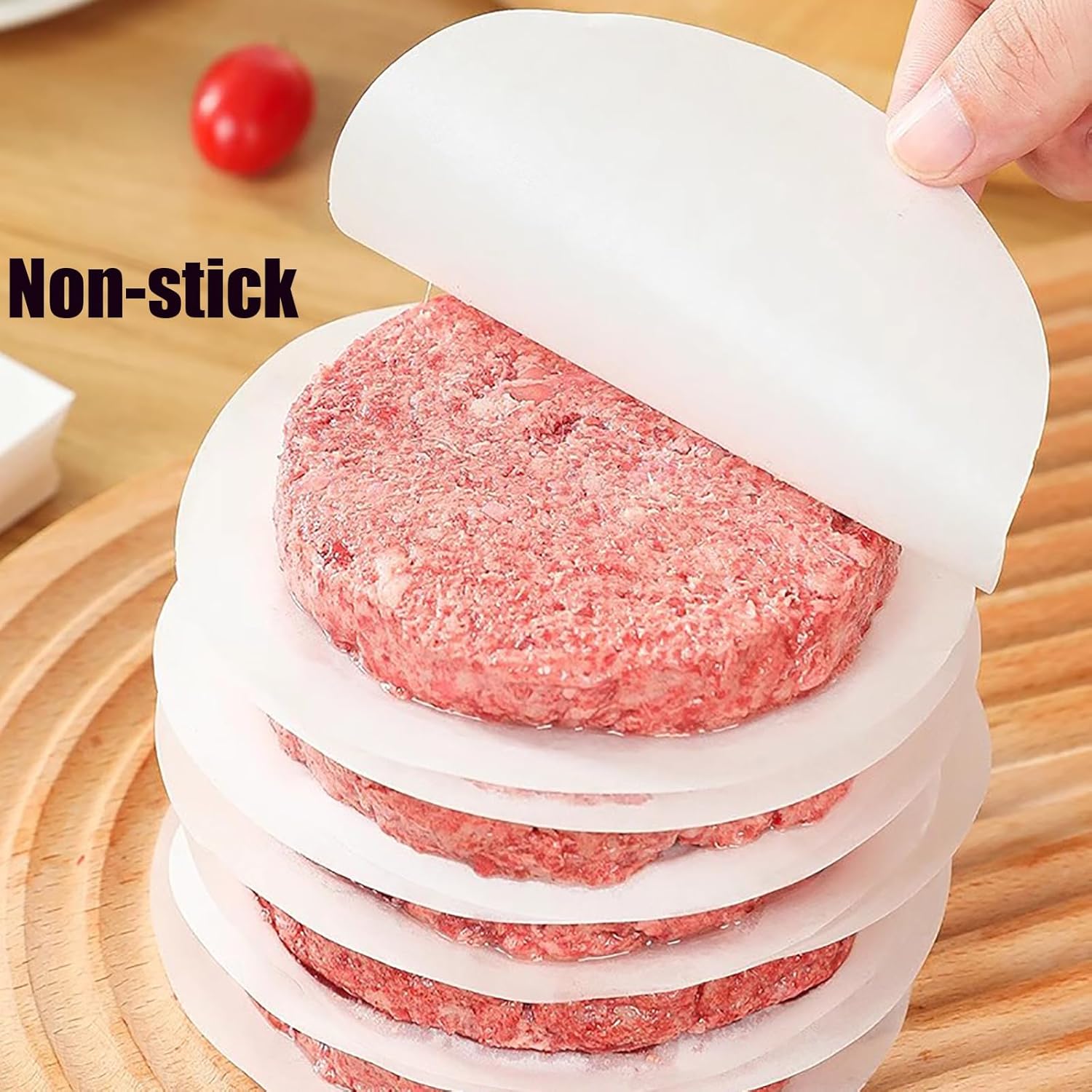 1500pcs Hamburger Patty Paper, 4.5IN Non-Stick Wax Papers, Round Parchment Paper, Food-Grade Burger Sheets for Patty Separating, Freezing, BBQ, Ground Beef and Turkey - Image 8