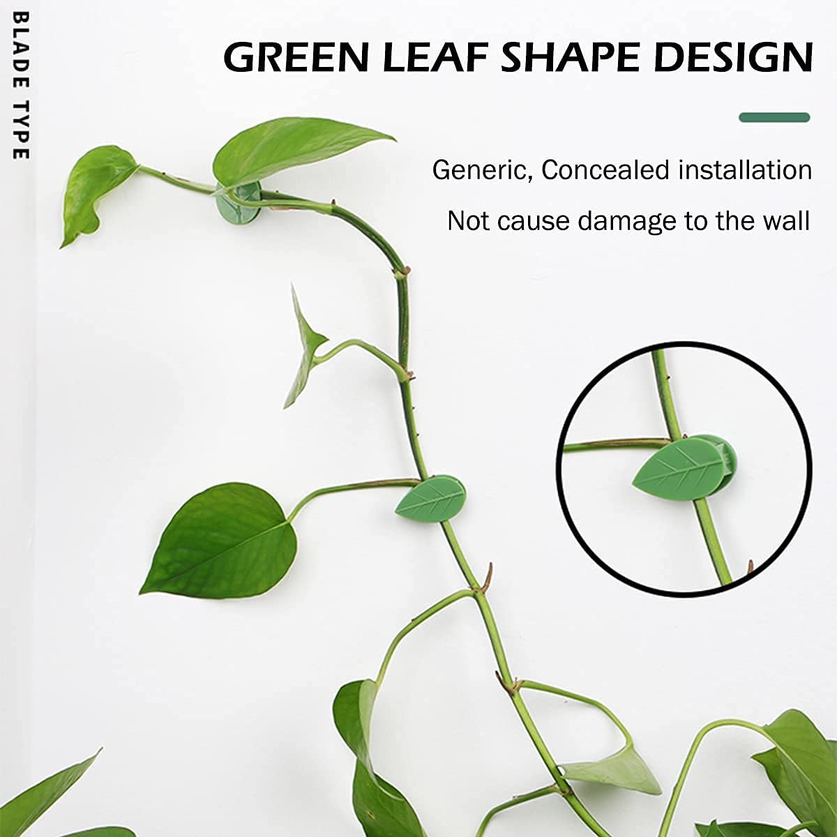 100 Pcs Plant Climbing Wall Fixture Clips Self-Adhesive Hook Vines Traction Clips Invisible Holder Garden Green Leaf Simulation Self-Adhesive Hook Wire Fixing Supporting - Image 7