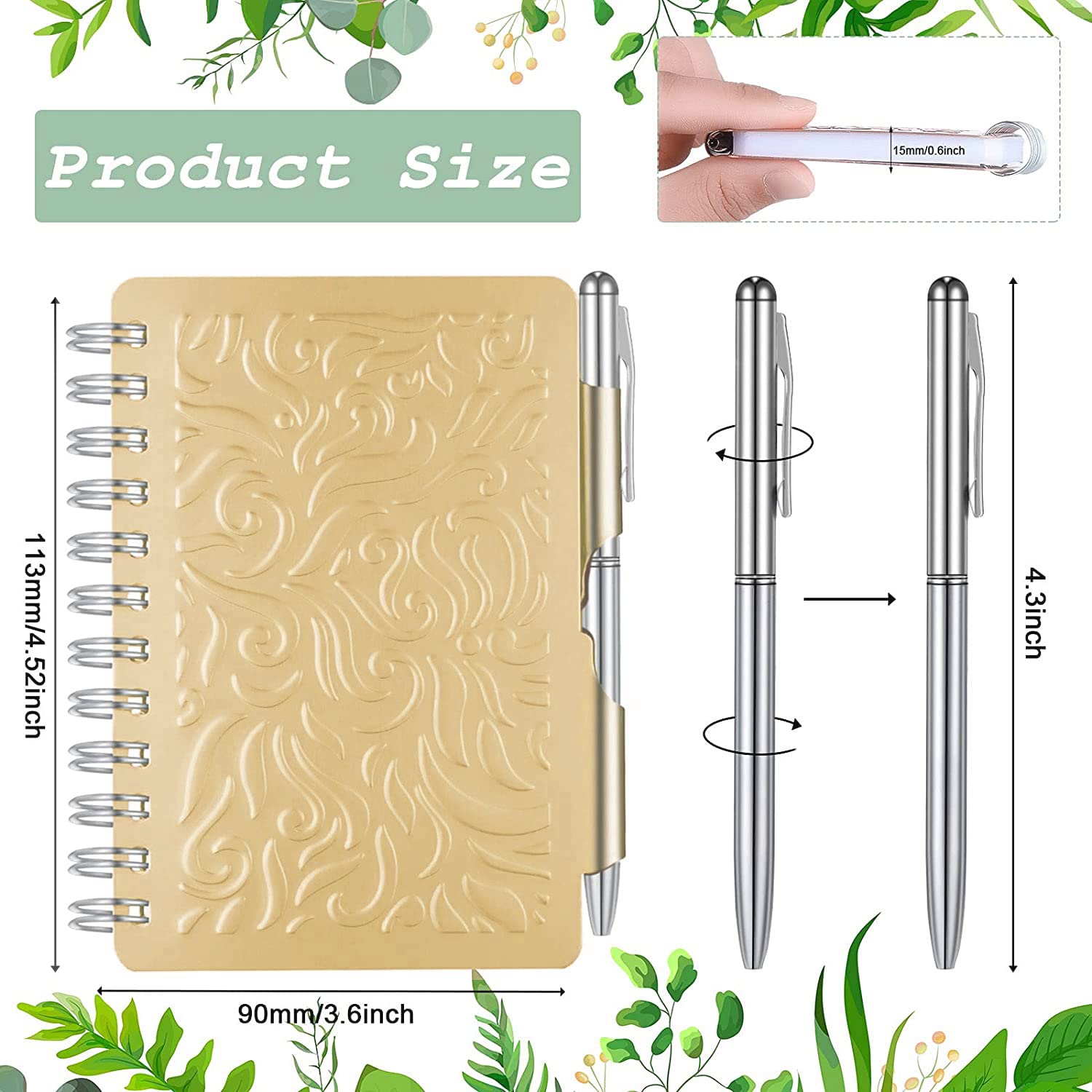 2 Pack Portable Password Notebook, Password Organizer Notebook Elegant Pattern Password Book Keeper with Pen,Spiral Bound Notebook for Password Information - Image 2