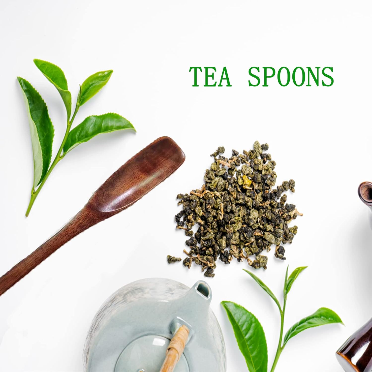 Wooden Spoons Long Handle Wooden Coffee Spoons Tea Spoon Wooden Mixing Honey Spoon Handmade Wood Stirring Spoon for Kitchen Cooking Utensils(9PCS) - Image 4