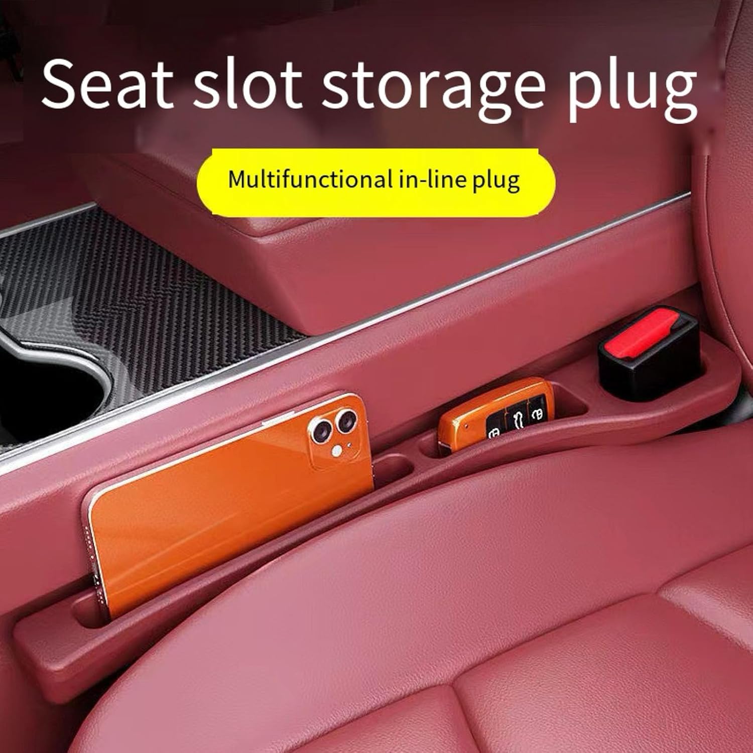 2PCS Nodrop Seat Guard,Car Seat Side Gap Filler, Place Your Phone, Cards, Wallet, Side Gap Fillers for All Cars Place Your Phone, Cards, Wallet (Beige B) - Image 8