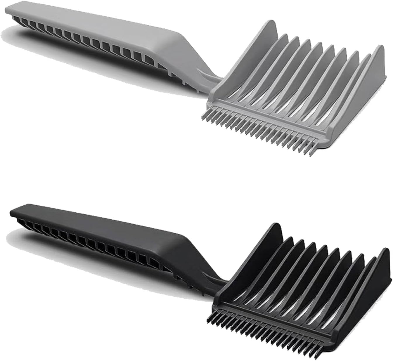 2pcs Blend Friend Curved Positioning Fade Comb, Professional Heat Resistant Cutting Comb for Men Salon Hairdresser Clipper Cuts Tools (Black and Grey) - Image 1