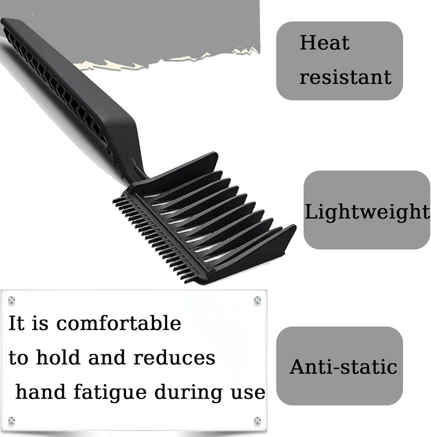 2pcs Blend Friend Curved Positioning Fade Comb, Professional Heat Resistant Cutting Comb for Men Salon Hairdresser Clipper Cuts Tools (Black and Grey) - Image 3