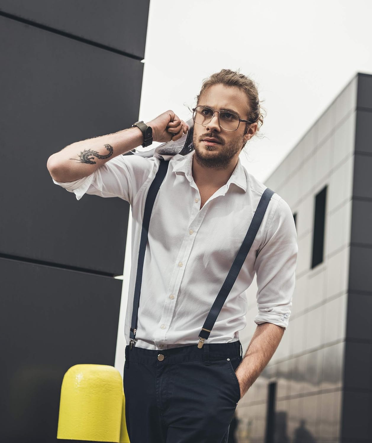 Suspenders for Women and Men | Elastic, Adjustable, Y-Back | Pant Clips, Tuxedo Braces - Image 4