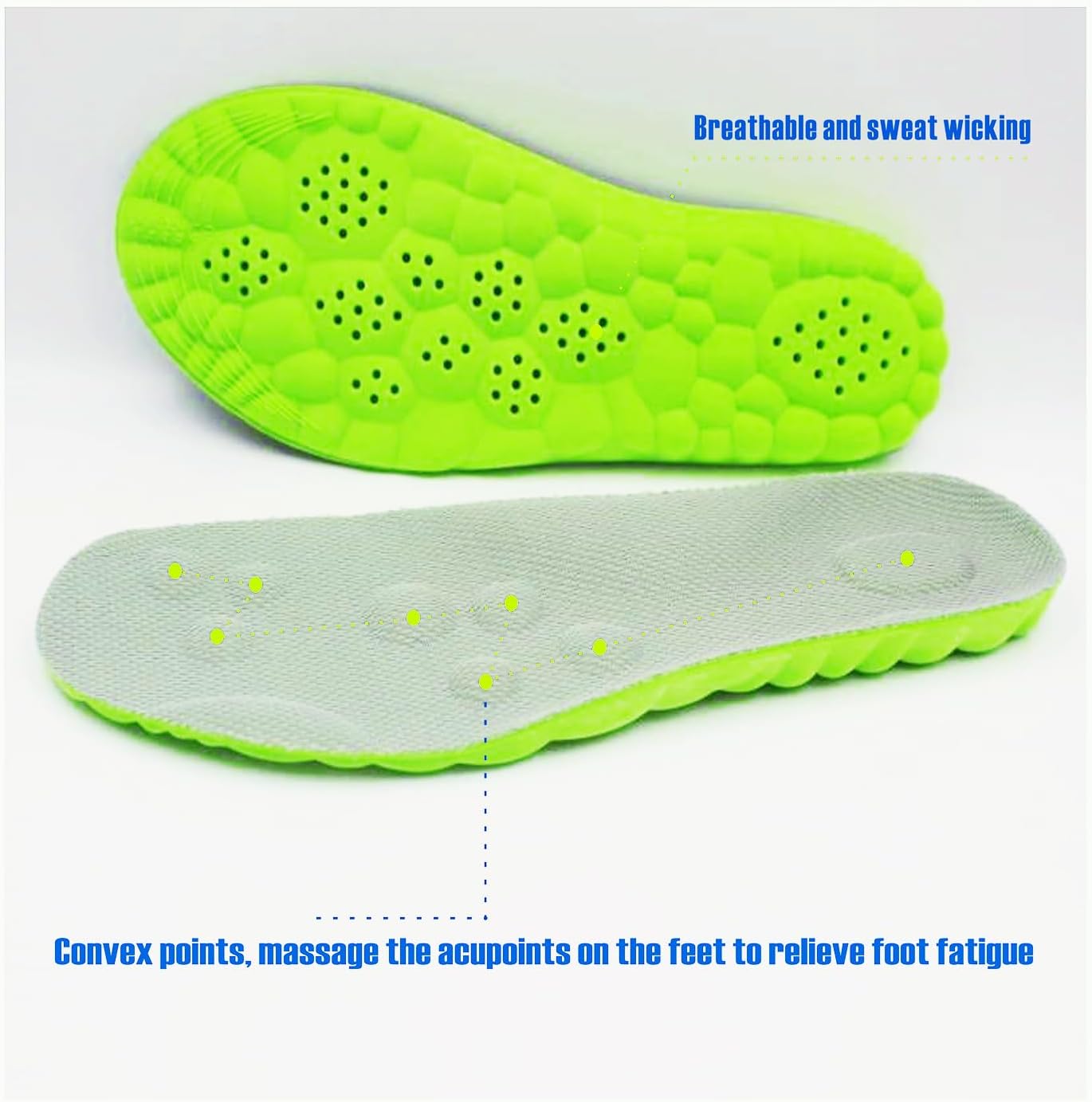 sneaker insoles memory foam replacement insoles with Excellent Shock Absorption and Cushioning for Men and Women Comfortable Feet Relief Insoles (Men US 7.5-10 Women US 8-11, 1 pair) - Image 2
