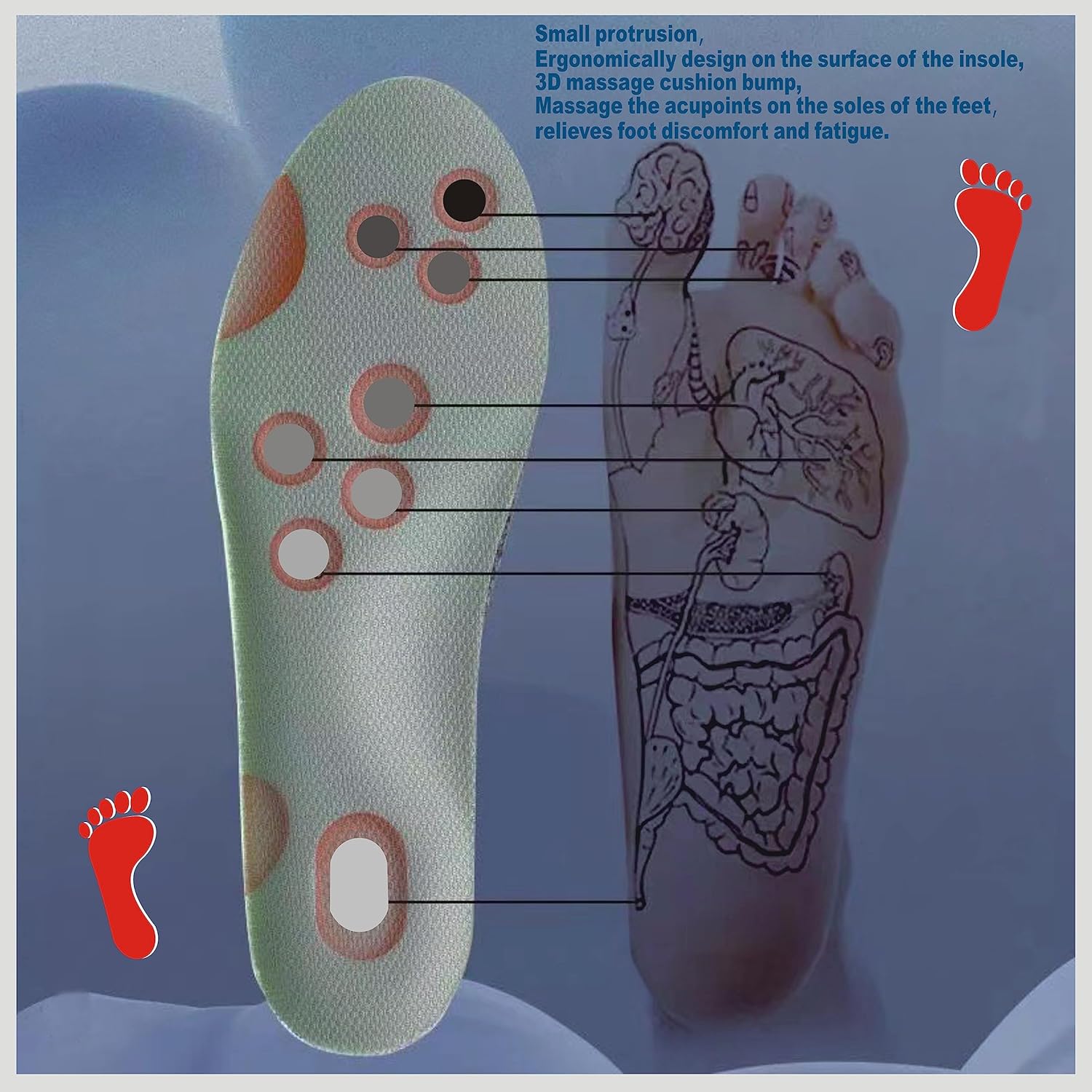 sneaker insoles memory foam replacement insoles with Excellent Shock Absorption and Cushioning for Men and Women Comfortable Feet Relief Insoles (Men US 7.5-10 Women US 8-11, 1 pair) - Image 5