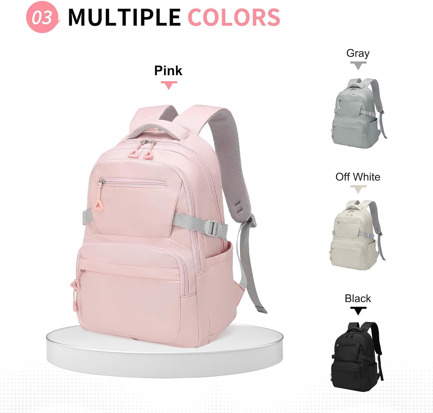 Girls Backpack, Lightweight Aesthetic Bookbag with Anti-Theft Pocket, Laptop Backpack for College and Daily Use - Image 5