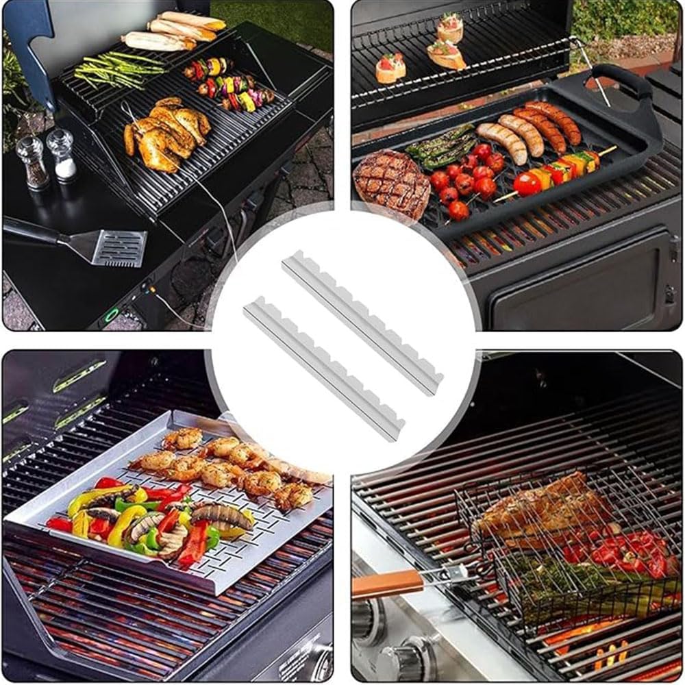 Stainless Steel Kebab Rack for BBQ Skewers, Shish Kabob Grilling Holder, 1 Pair - Image 7