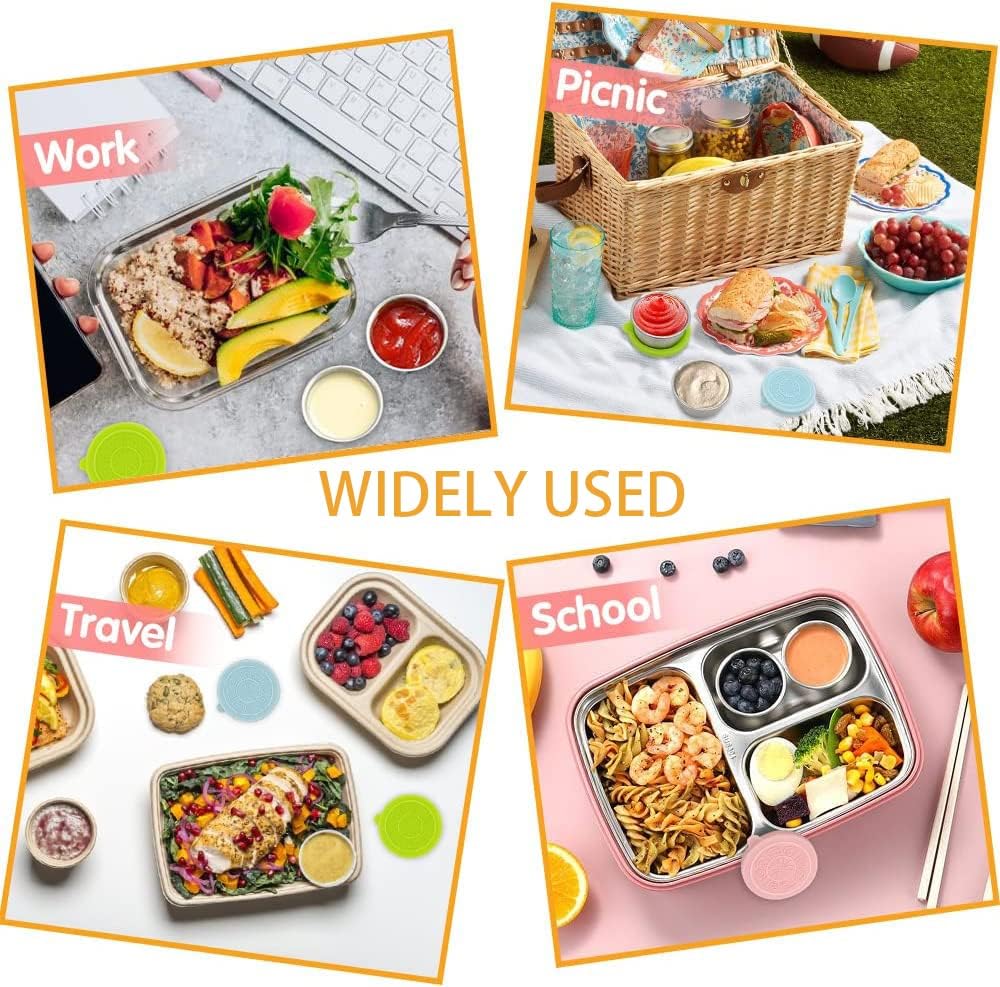 6Pcs Salad Dressing Container Sets,Reusable Salad Container Small Containers with Lids for Lunch Stainless Steel Condiment Cup Leakproof Dipping Sauce Cups 1.7 oz Small Containers for Picnic Travel - Image 7
