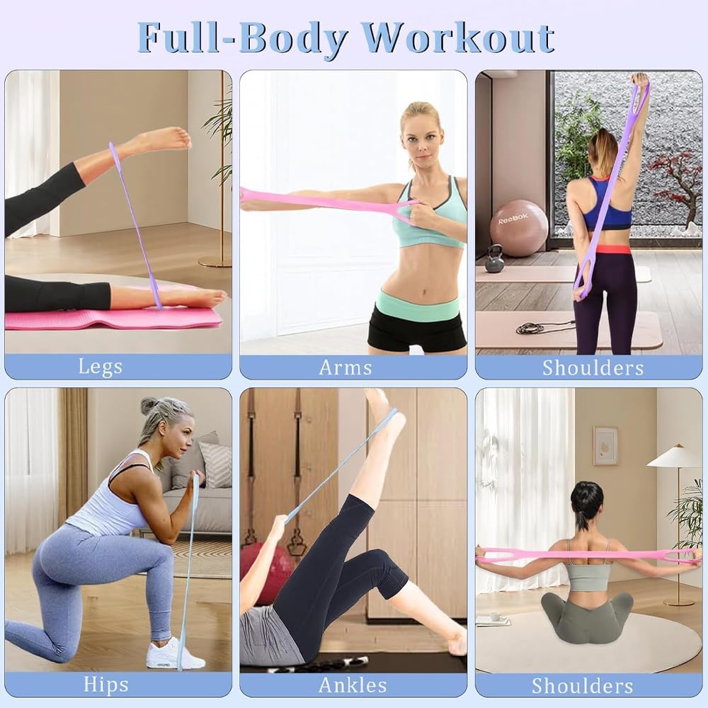 3 Pack Figure 8 Fitness Resistance Band, Elastic Bands for Working Out,Arm|Back|Chest Training Exercise Bands, Exercise Equipment for Yoga, Pilates,Physical Therapy - Image 7