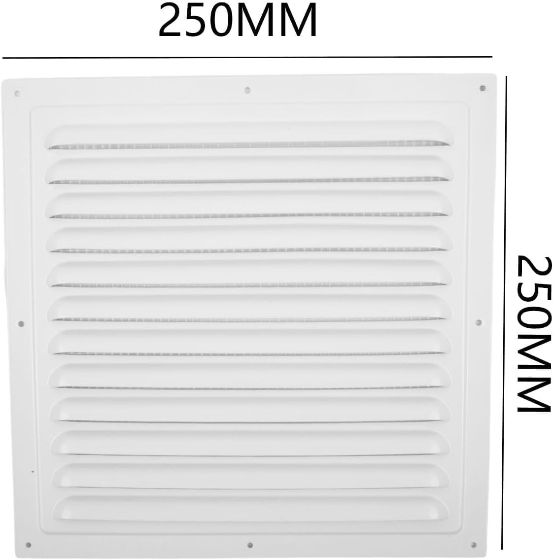 2 Pack 10x10 Inch Aluminum Gable Vent,Attic Vent White Gable Vent, Flat Square Air Vent Louver with Insect Screen Vent Grille for Exterior Door House Attic Garage Ceiling (10 x 10 Inch) - Image 2