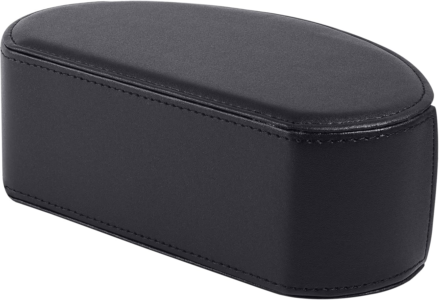 Tv Remote Holder Tray with 5 Compartments,PU Leather Remote Control Holder/Caddy Nightstand Decoration,Placed Media Remote Storage Box/Glasses/Makeup Brush/Office Products/Desktop Organizer (Black) - Image 4