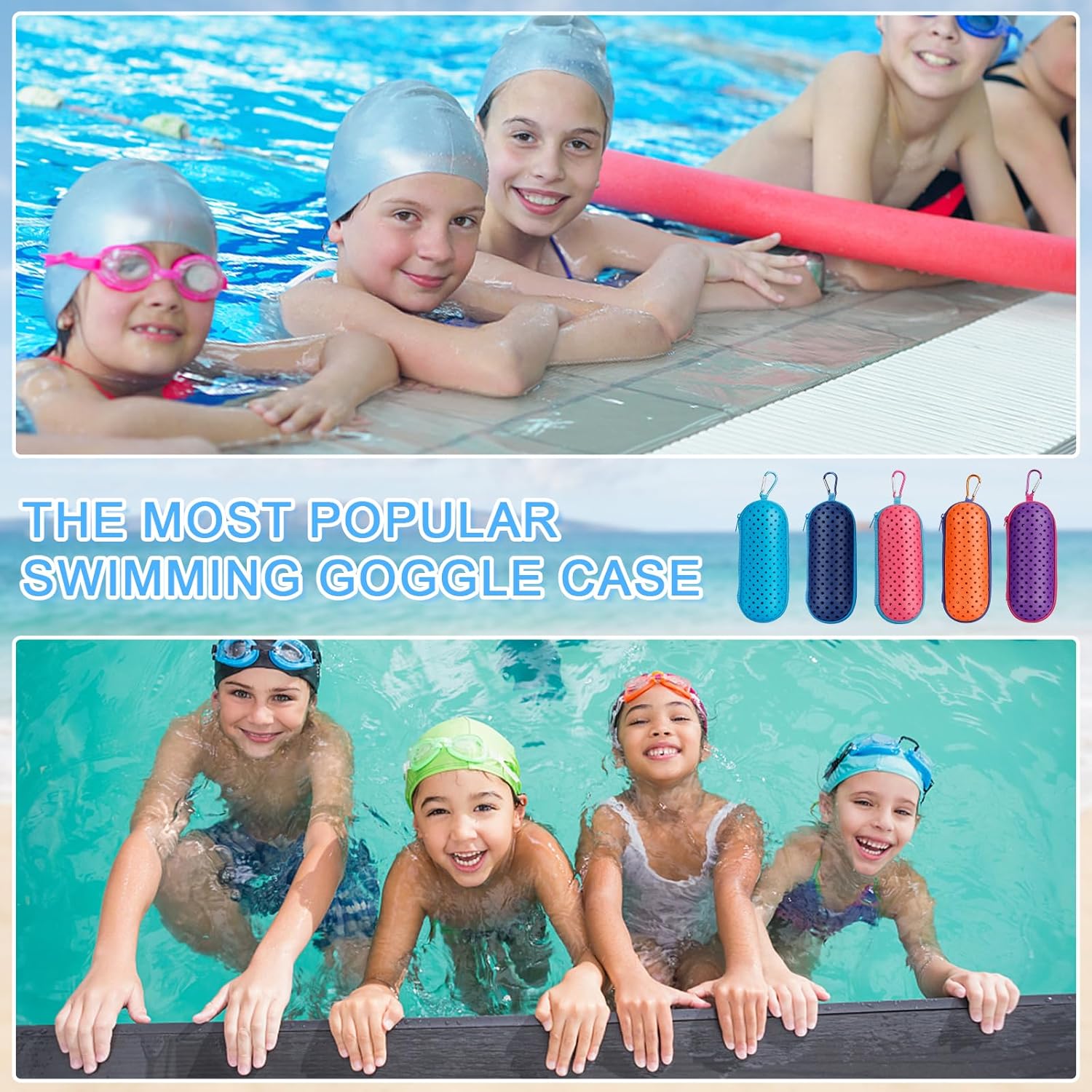 Swim Goggle Case For Swimming Goggles, Protective Cases for Goggles with Clip, Sunglasses, Goggles, Sports - Image 3