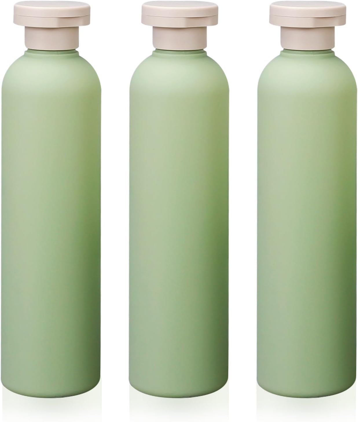 3Pcs 8.8oz Flip Top Squeeze Bottles,Reusable and Refillable Leak Proof Travel Bottles,For Lotions,Facial Creams,Shampoos,Hair Conditioner (Green) - Image 1