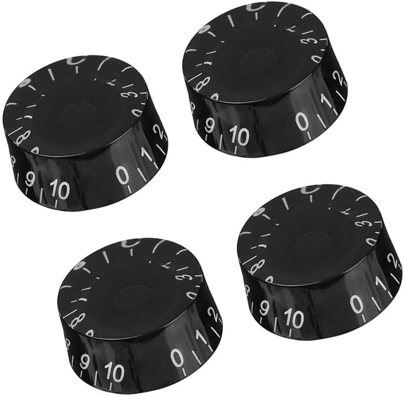Electric Guitar Volume Knobs, 4-Pack, Acrylic Coarse Spline, Black, Compatible with Epiphone Les Paul SG - Image 1