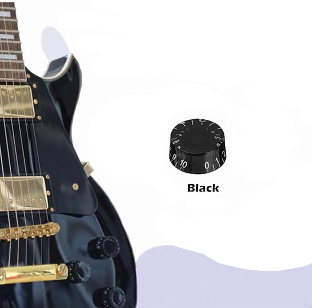 Electric Guitar Volume Knobs, 4-Pack, Acrylic Coarse Spline, Black, Compatible with Epiphone Les Paul SG - Image 6