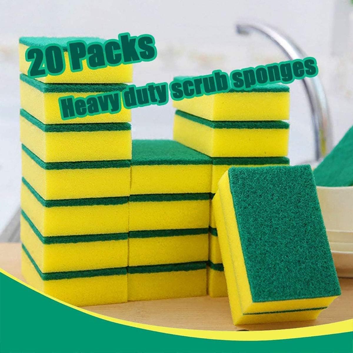 Multi-Use Heavy Duty  Sponge Eraser Sponge Cleaning Sponges 20 Pack - Image 2