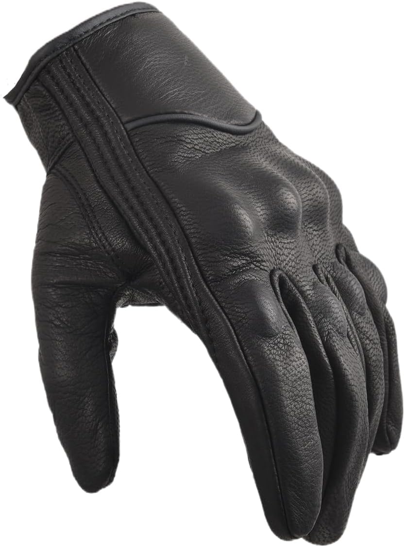 Motorcycle Leather Gloves for Men Touchscreen Motocross Gloves Moto Gloves Dirt Bike Biker Riding Gloves Black - Image 2