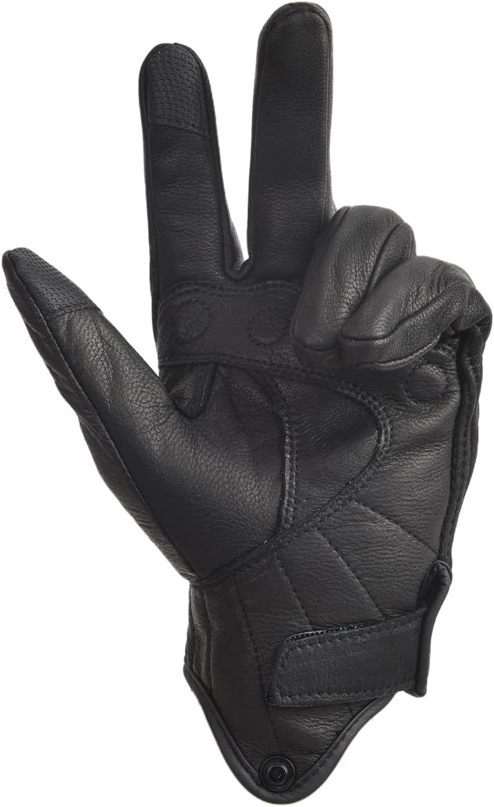 Motorcycle Leather Gloves for Men Touchscreen Motocross Gloves Moto Gloves Dirt Bike Biker Riding Gloves Black - Image 4