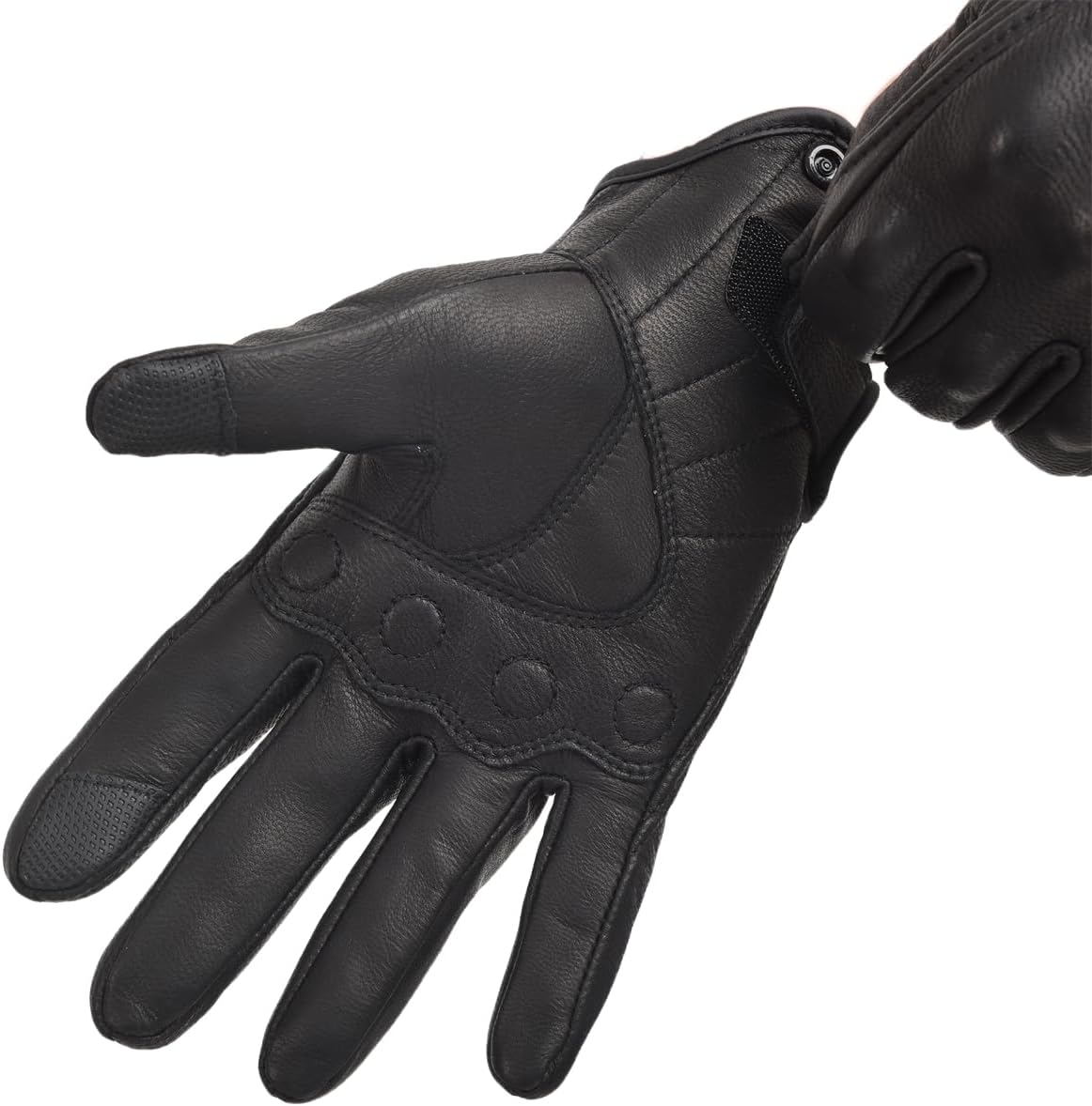Motorcycle Leather Gloves for Men Touchscreen Motocross Gloves Moto Gloves Dirt Bike Biker Riding Gloves Black - Image 5