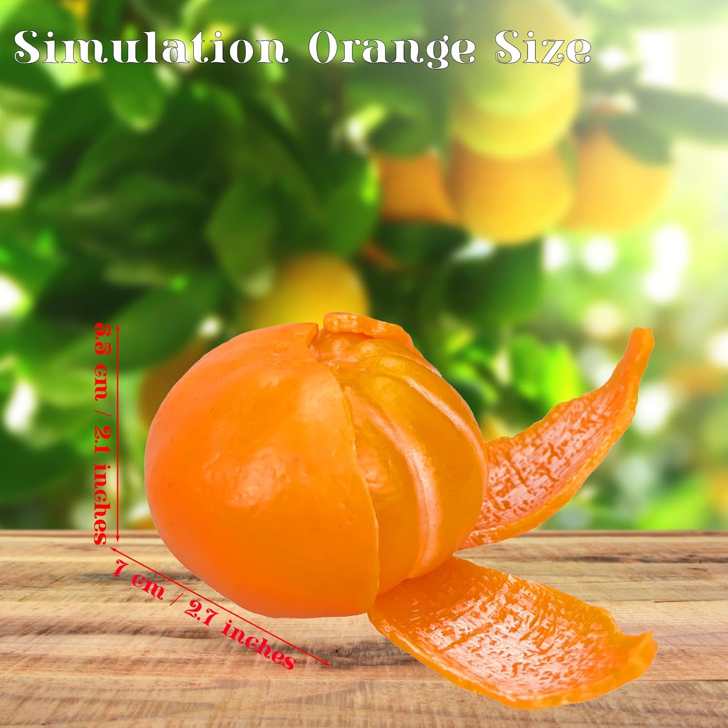 Tangerine Squishies Stress Relief Soft Scented Simulation Orange Fruit Squeeze Toys Cute Birthday Gift Novelty Toy for Kid Adult (Orange) - Image 3