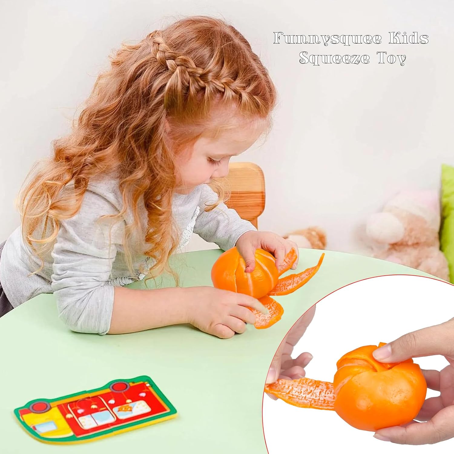 Tangerine Squishies Stress Relief Soft Scented Simulation Orange Fruit Squeeze Toys Cute Birthday Gift Novelty Toy for Kid Adult (Orange) - Image 5