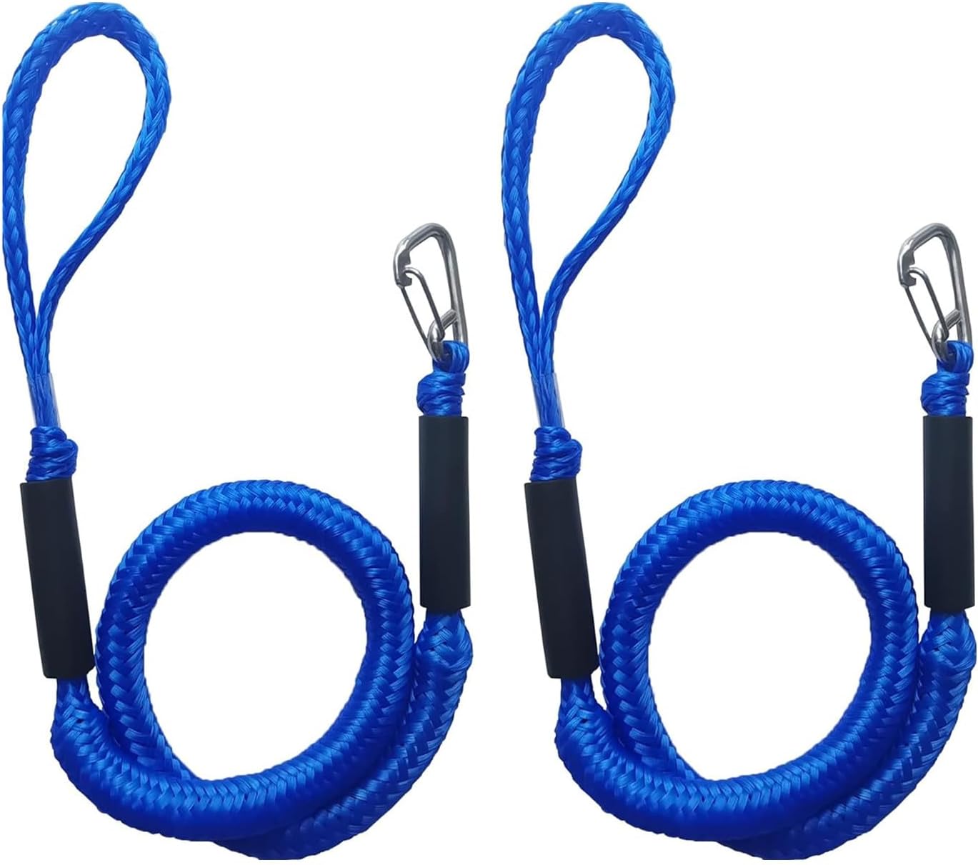 Boat Bungee Dock Lines Boat Marine Rope, Jet Ski Dock, Boating Seadoo Pontoon Waverunner Accessories (Blue, 2 Pcs with Buckles) - Image 1