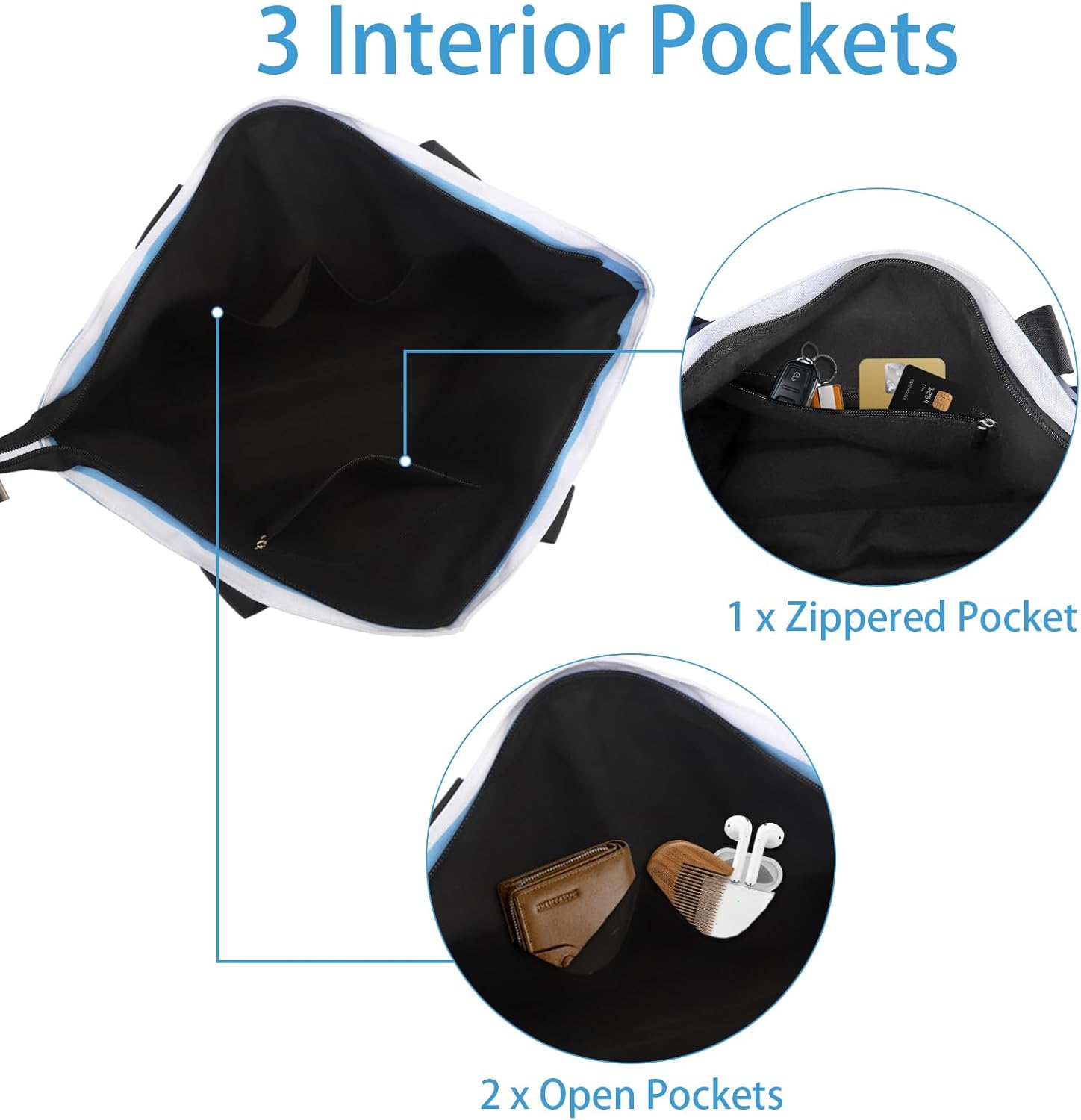 Jercery Waterproof Beach Bags for Women Vacation, Large Beach Tote Bag with Zipper for Travel, Pool, Swimming, Shopping - Image 8