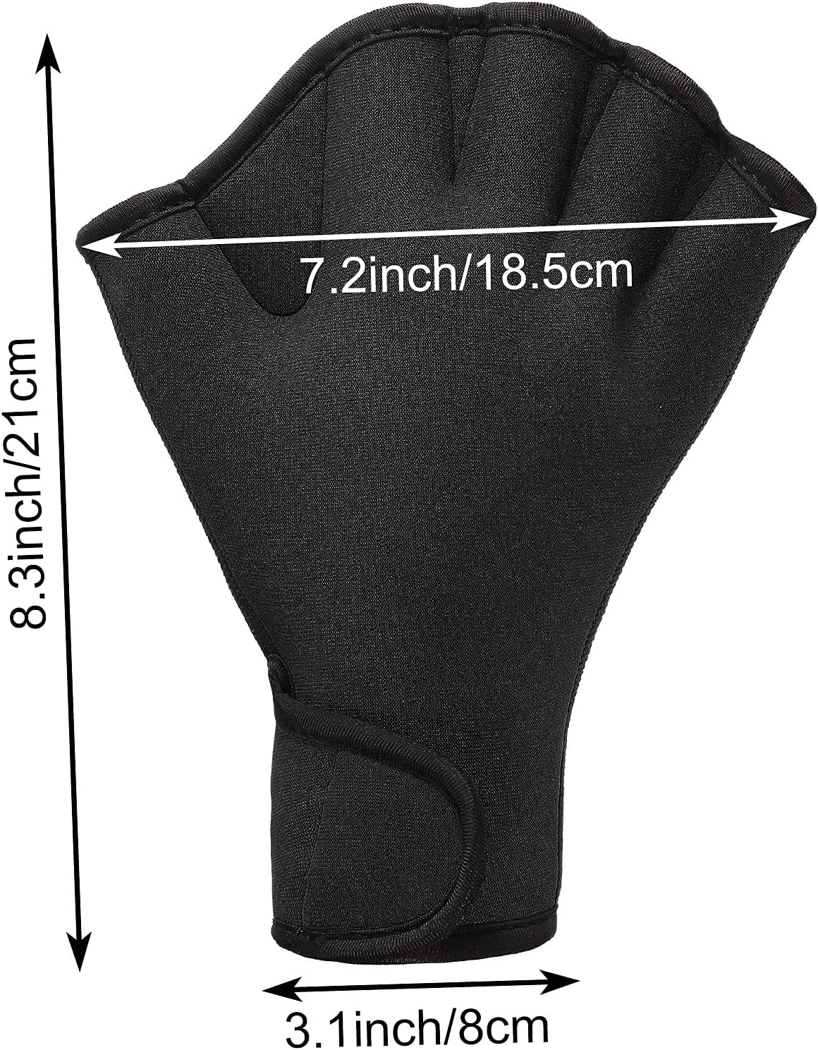 2 Pairs Swimming Gloves Swim Training Gloves Neoprene Gloves Webbed Fitness Water Resistance Training Gloves for Swimming Diving with Wrist Strap - Image 2