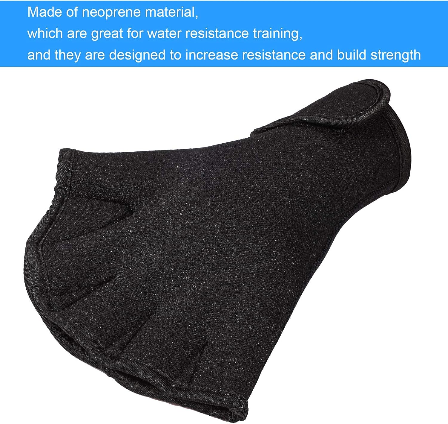 2 Pairs Swimming Gloves Swim Training Gloves Neoprene Gloves Webbed Fitness Water Resistance Training Gloves for Swimming Diving with Wrist Strap - Image 4