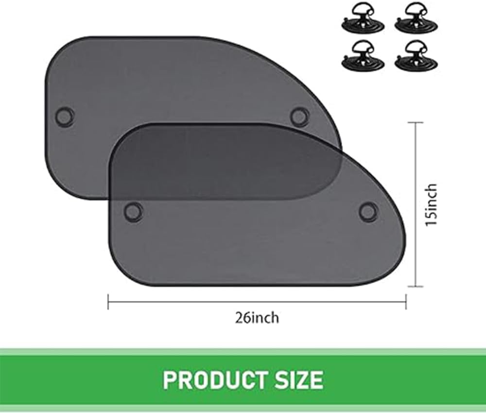 2 PCS Car Front Side Window Sunshade, 25.5