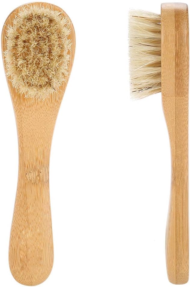 Face Brush, Wooden Handle Manual Face Dry Brush, Bristles Exfoliating Face Brushes for Dry Brushing and Scrubbing Suitable for Men and Women - Image 5