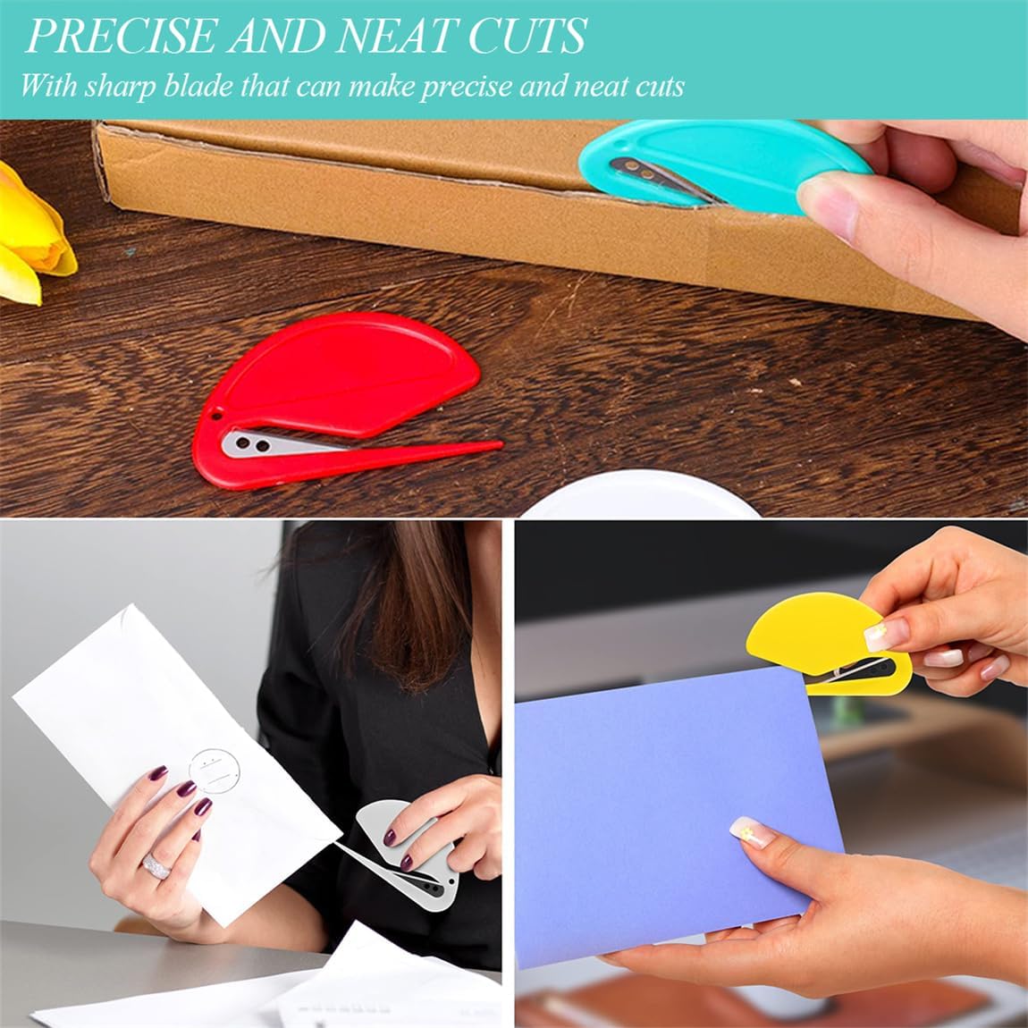 Knotting Comb 6Pcs Pet Hair Remover Knot Combs Letter Opener Mail Envelope Wrapping Paper Cutter with Safe Plastic Handle for Cats Dogs Letters - Image 4