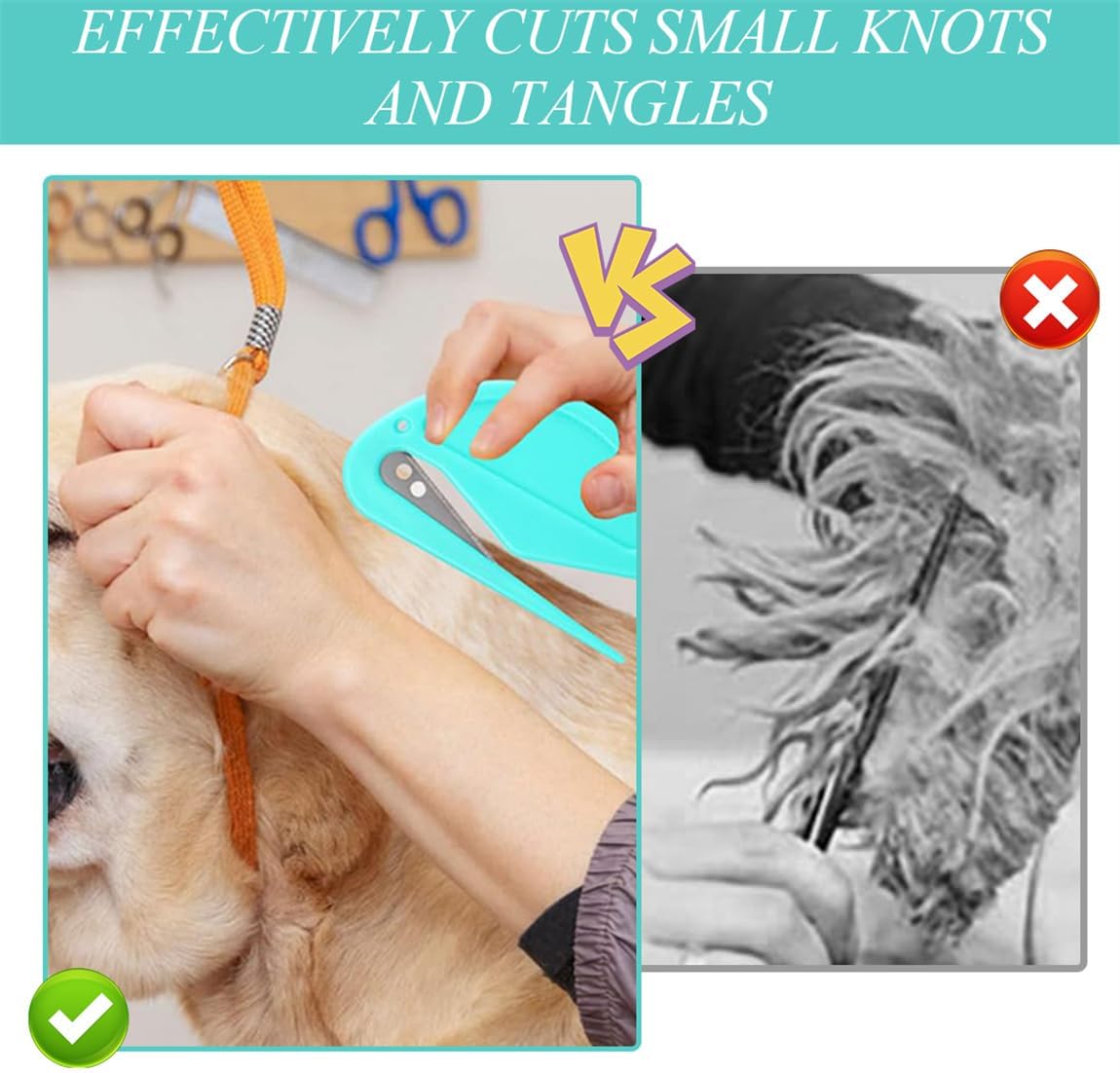 Knotting Comb 6Pcs Pet Hair Remover Knot Combs Letter Opener Mail Envelope Wrapping Paper Cutter with Safe Plastic Handle for Cats Dogs Letters - Image 7