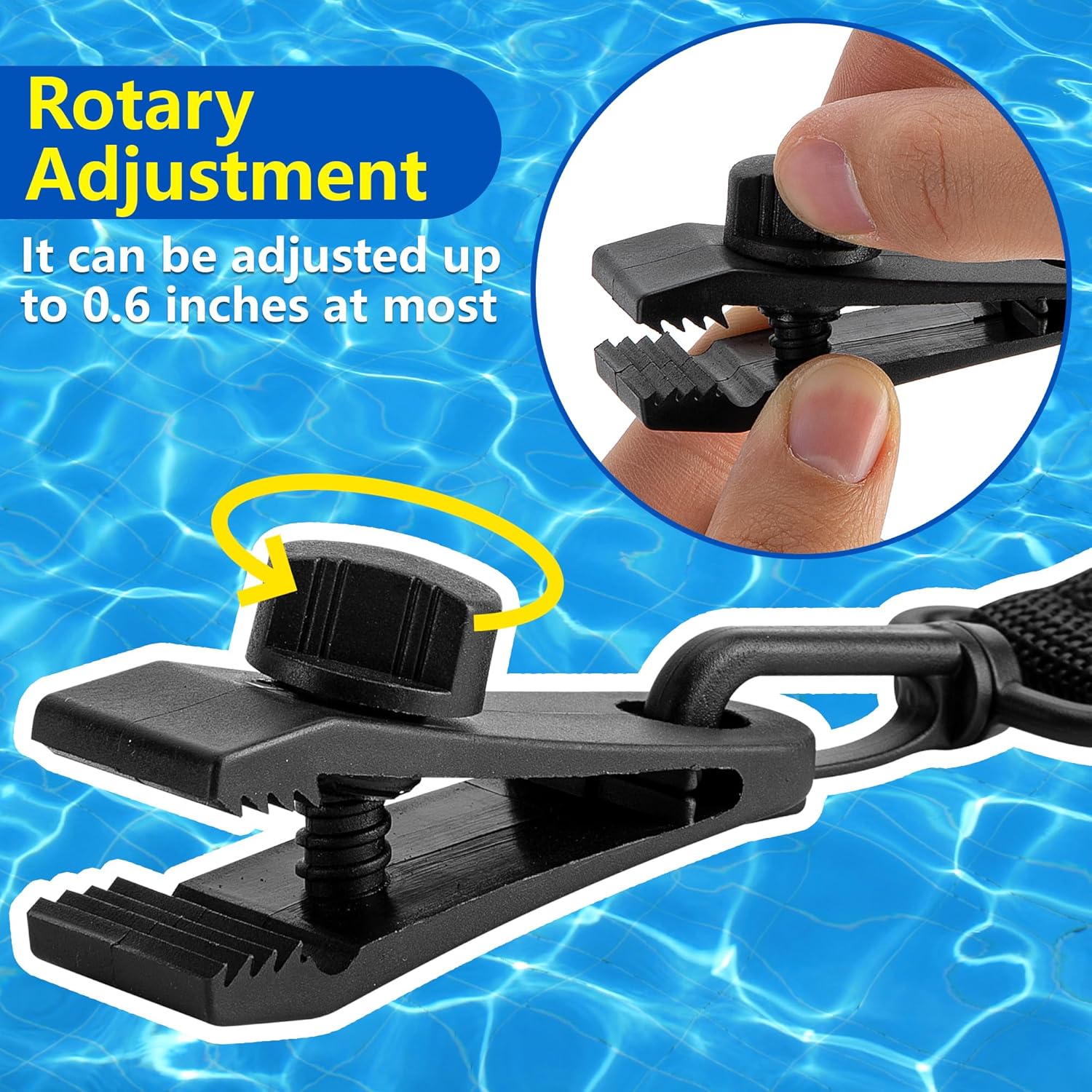 24 Pcs Pool Solar Cover Reel Attachment Kit, Inground Swimming Pool Solar Cover Straps and Clips, Solar Blanket Straps Kit Including 8 Straps with Hooks, 8 Clips and 8 Touch Fastener - Image 4