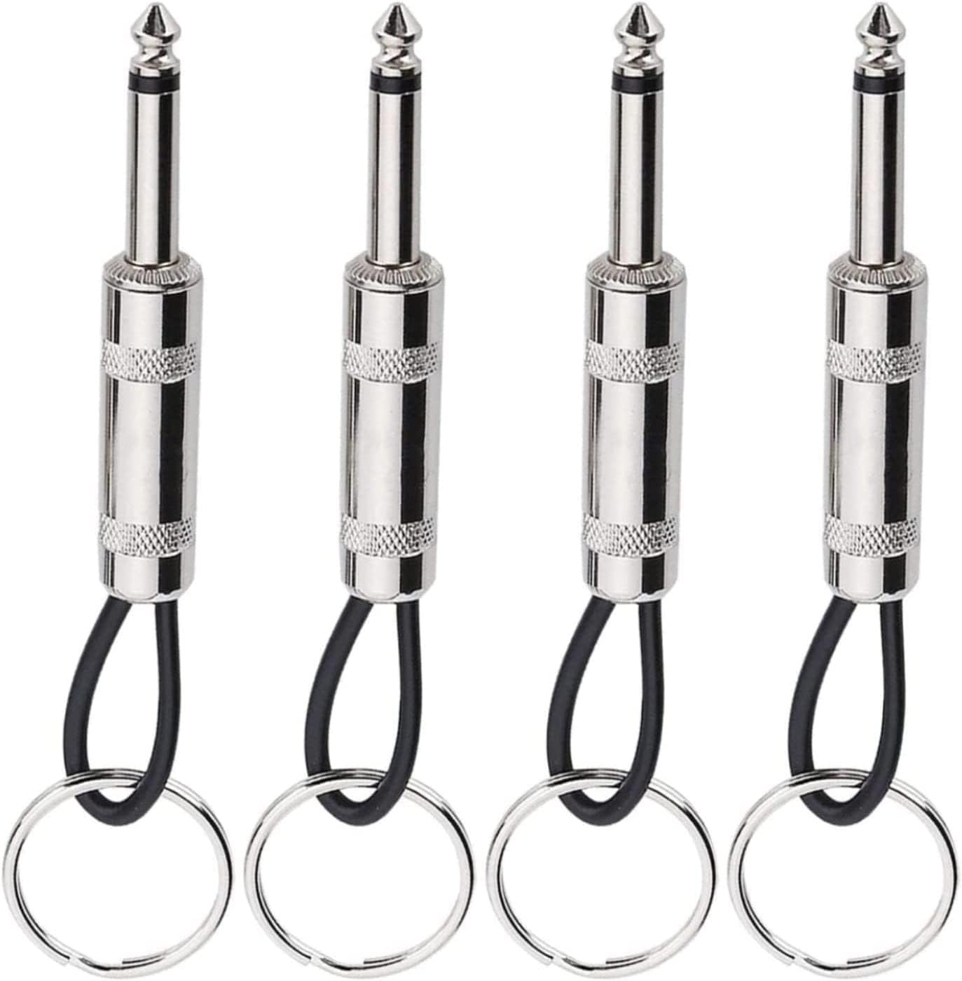 4-Piece Guitar Amplifier Keychain Set - 6.35mm Audio Plug Keyring - Music Gift for Recording Studio, Rehearsal Space, Guitar Lover Decoration - Image 1