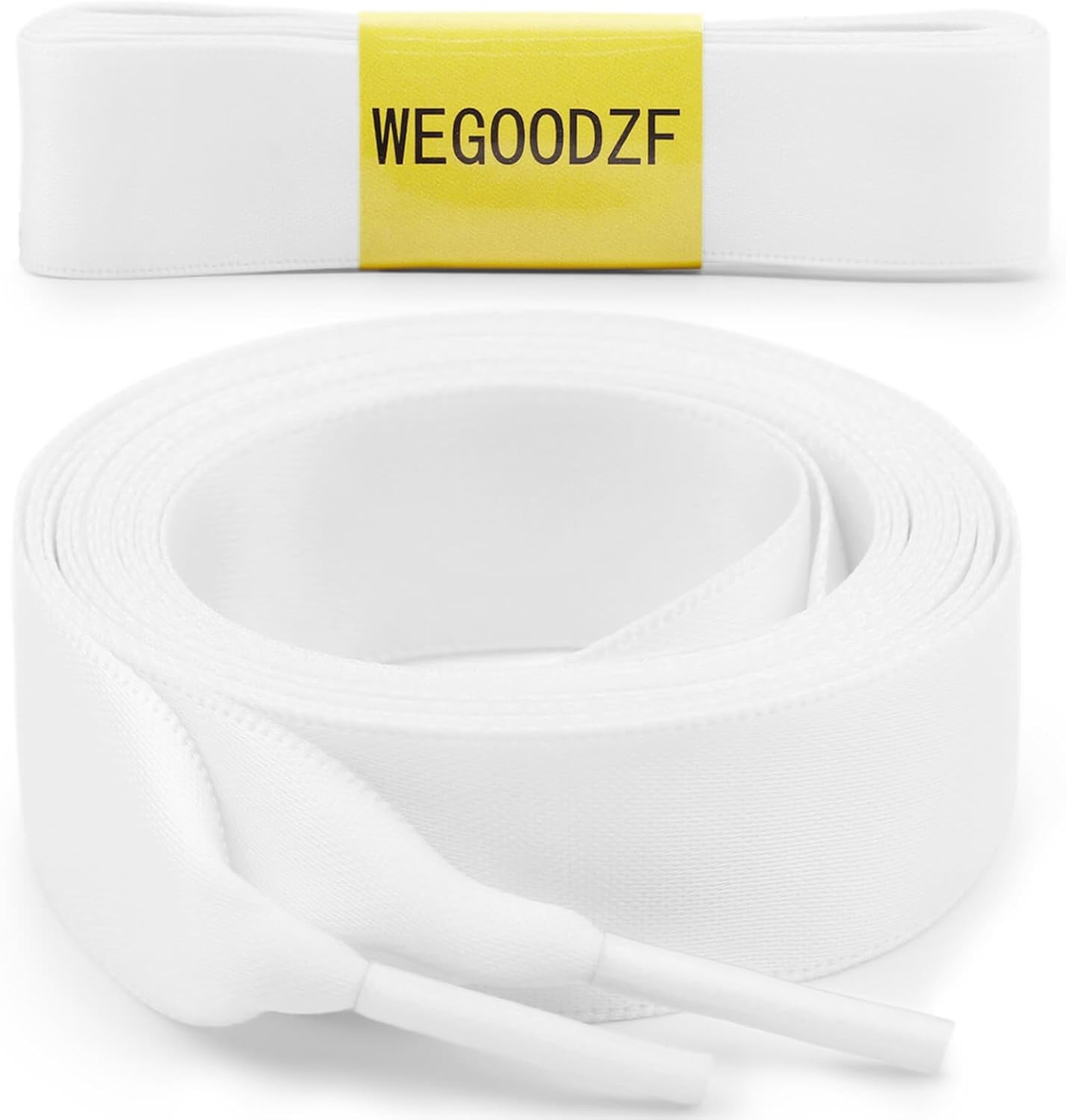 Flat Satin Ribbon Shoelaces: 2cm Wide Silk Shoe Laces for Women -2 Pair - Image 2