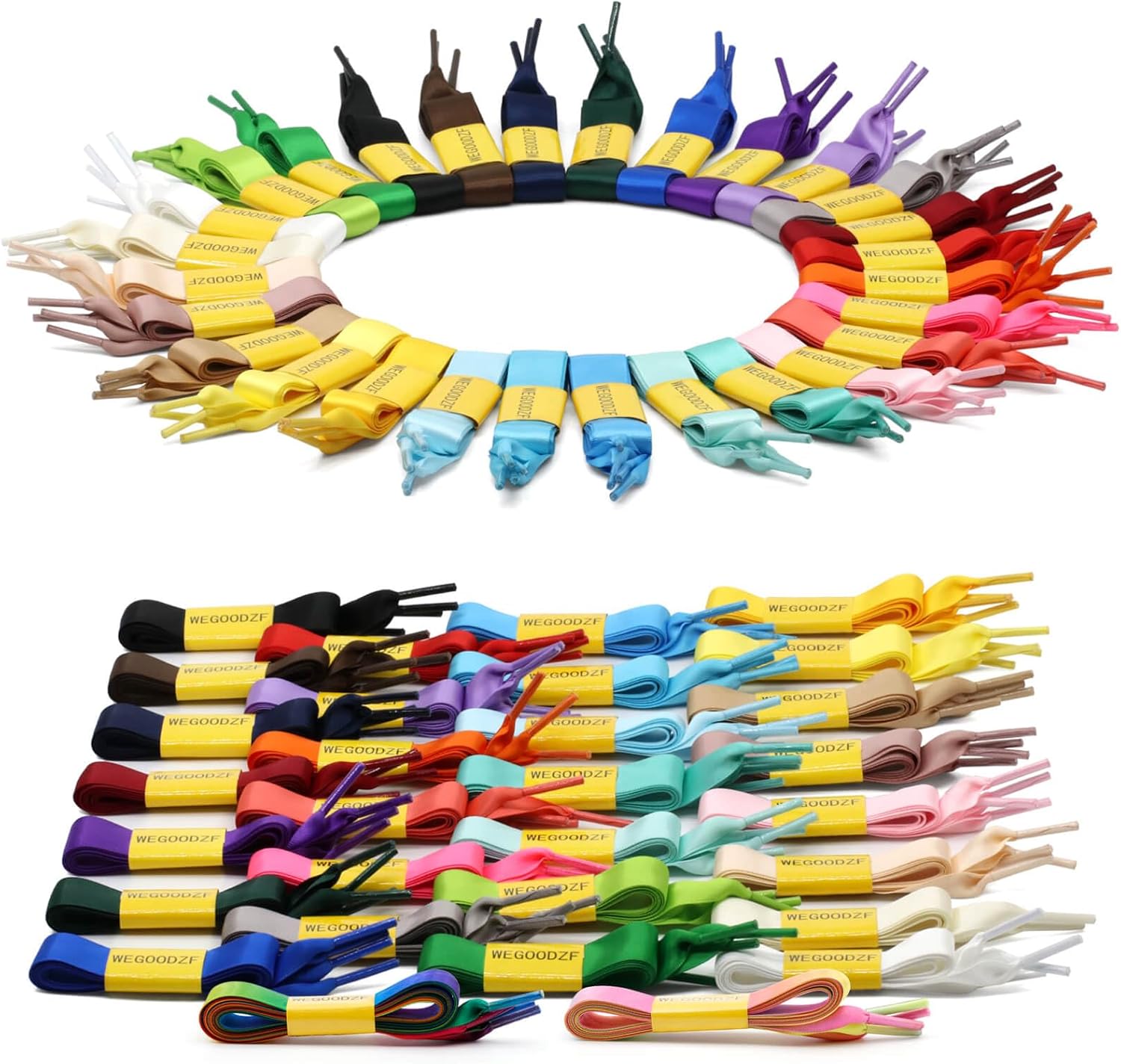 Flat Satin Ribbon Shoelaces: 2cm Wide Silk Shoe Laces for Women -2 Pair - Image 4