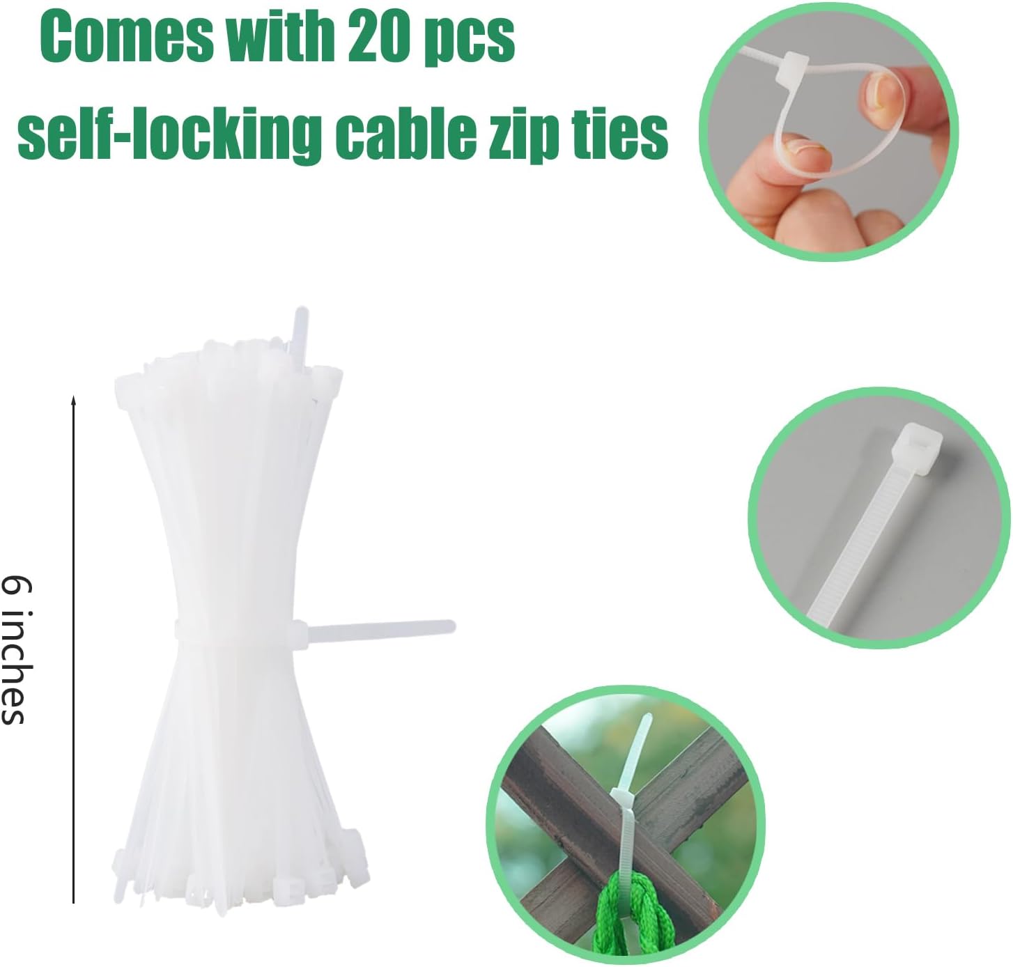 10Pack Melon Hammock Watermelon Nets with 20 Cable Zip Ties, Heavy Duty Watermelon Honeydew Net for Garden Trellis Vertical Garden Growing - Image 2
