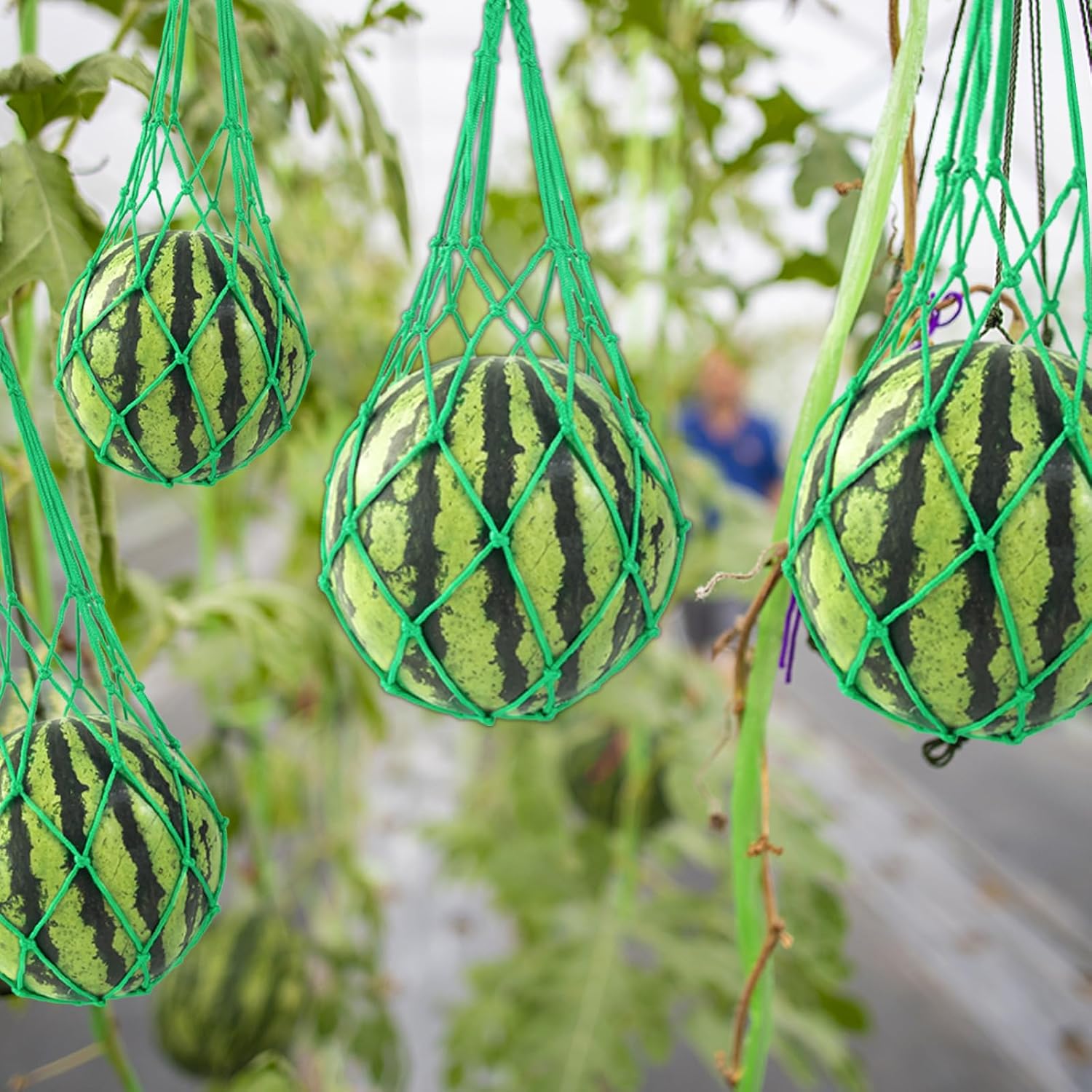 10Pack Melon Hammock Watermelon Nets with 20 Cable Zip Ties, Heavy Duty Watermelon Honeydew Net for Garden Trellis Vertical Garden Growing - Image 8