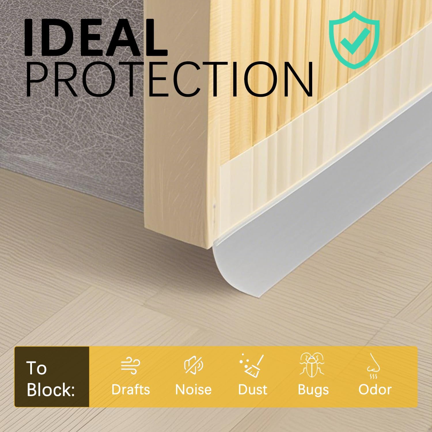 35MM Weather Stripping Door Seal, Silicone Glass Shower Door Seal Strip, Sealing Sticker Sealing Tape for Door Draft Stopper Adhesive for Doors Windows and Shower Glass Gaps, Transparent - 16 Feet - Image 4