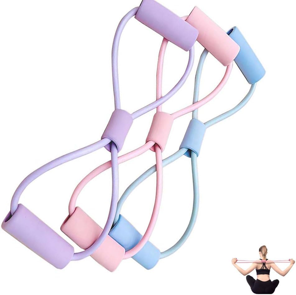 Resistance Bands with Handles, Arm Figure 8 Resistance Band, Pull Rope for Full,Body Workouts, Stretching Expand Bands for Back and Shoulder, Chest Expander, Fitness Elastic Bands for Women Men - Image 1