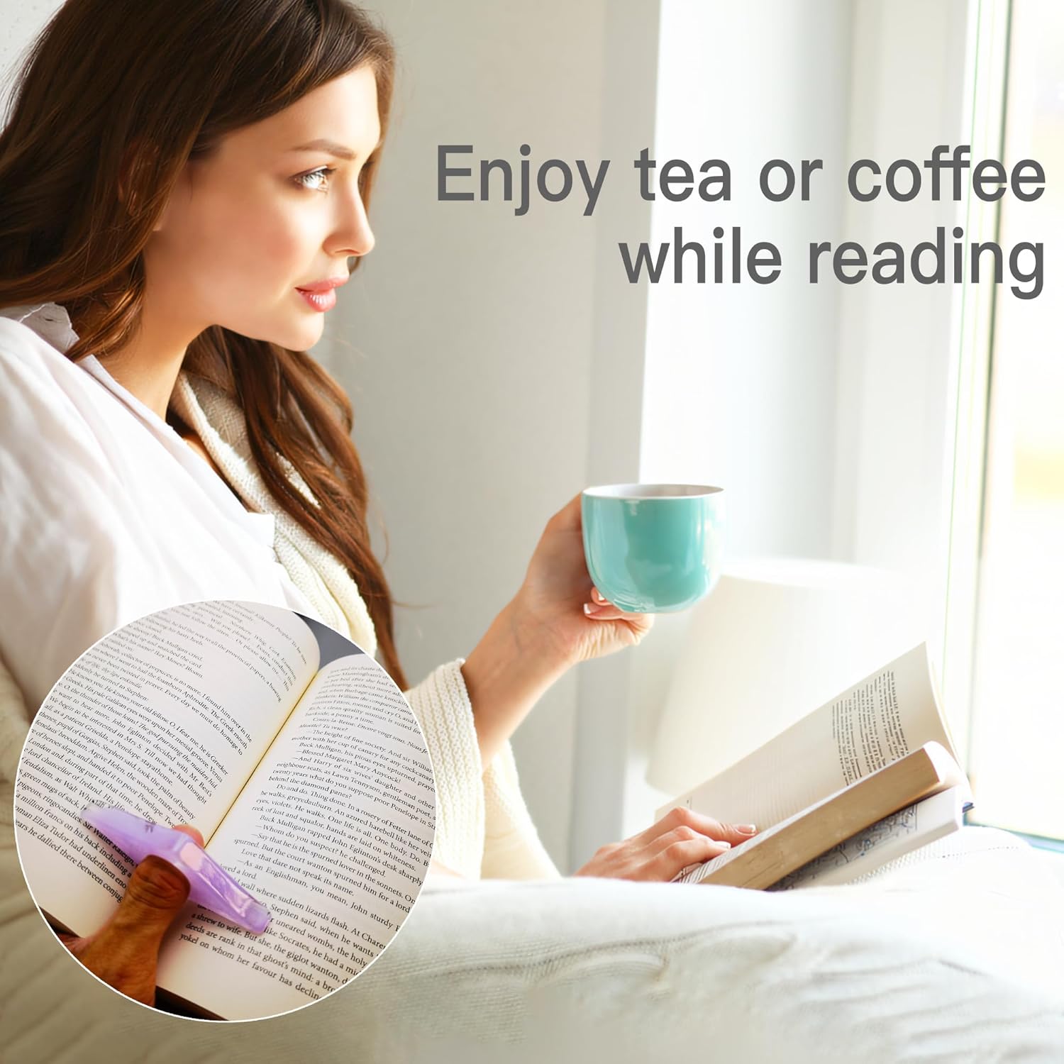 2 Pack Book Page Holder for Reading, Jelly Pattern Thumb Bookmark, Thumb Book Page Holder, Book Opener Holder, Book Accessories Gifts for Teacher, Student and Reading Lovers (Lavender) - Image 2
