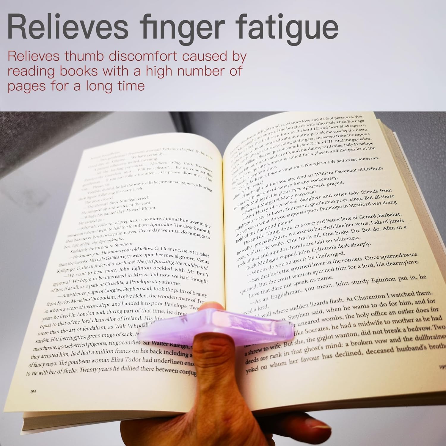 2 Pack Book Page Holder for Reading, Jelly Pattern Thumb Bookmark, Thumb Book Page Holder, Book Opener Holder, Book Accessories Gifts for Teacher, Student and Reading Lovers (Lavender) - Image 3