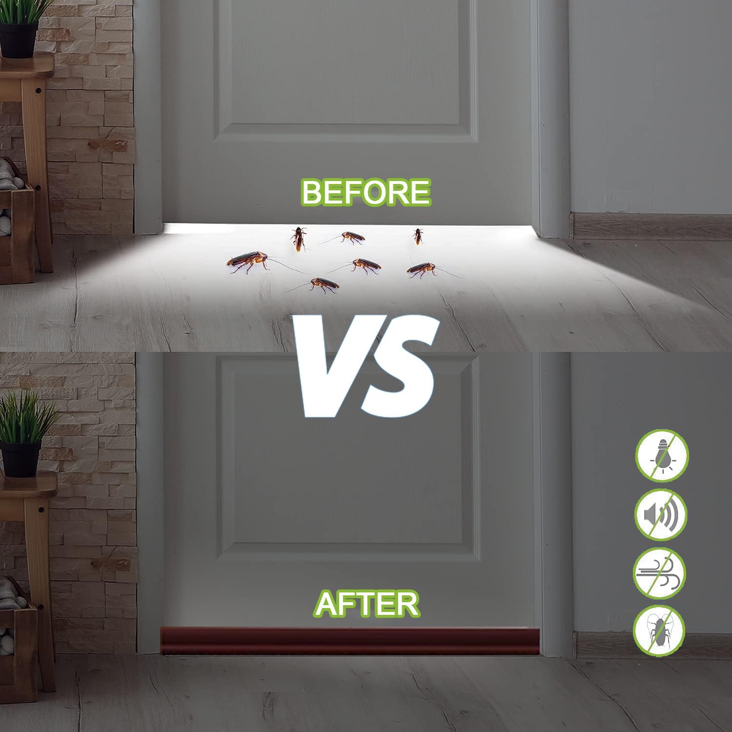 2 PCS Door Brush Bottom, Draft Stopper with Brush for Exterior Door, Bottom Seal Strip for Protection Against Bug, Dust, 2