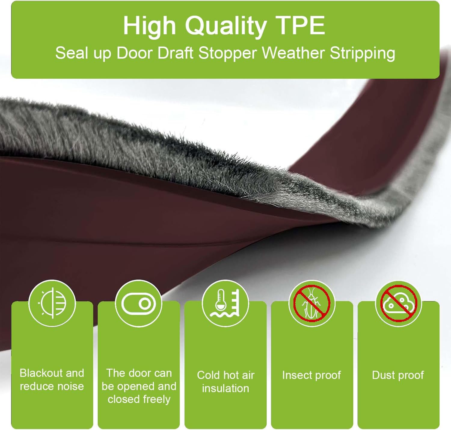 2 PCS Door Brush Bottom, Draft Stopper with Brush for Exterior Door, Bottom Seal Strip for Protection Against Bug, Dust, 2